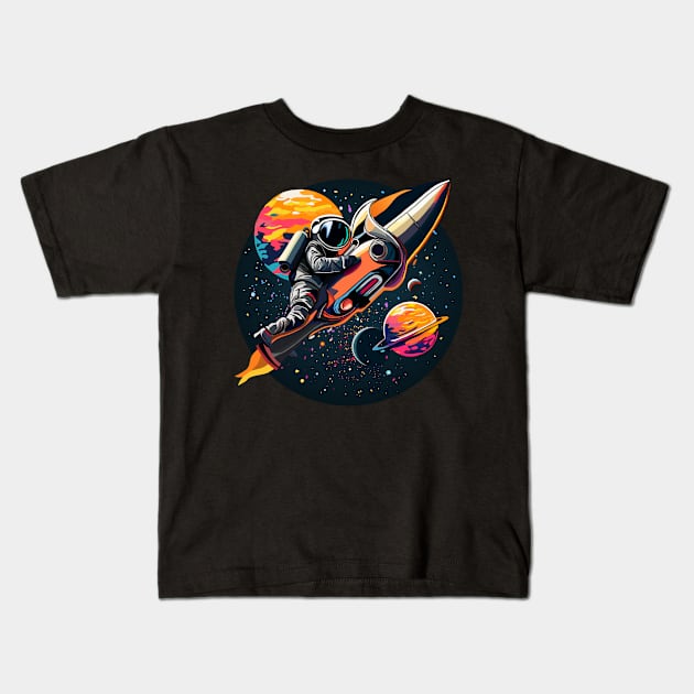 Galaxy Traveler Kids T-Shirt by micho2591